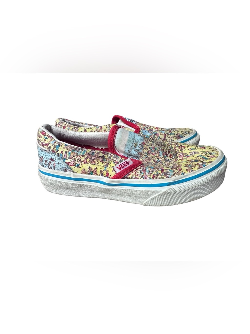 Vans Classic Slip-On Sneakers Where's Waldo Beach Theme Toddler Size 12 - Picture 4 of 7